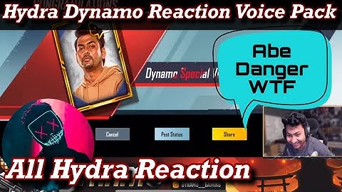 Hydra Dynamo Reaction Own Bgmi Voice Pack ❤️😍 | Hydra Danger And All Hydra Reaction