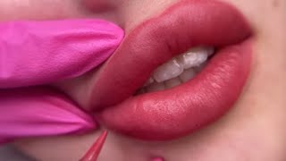 Permanent lip blush procedure/lip tattoo #lipblushing #Microblading