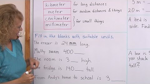 Common metric units of length: kilometers, meters, centimeters & millimeters (3rd grade math)