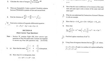Uttarakhand Open University M.Sc Physics Mathematical Physics 501 First Semester Question Paper