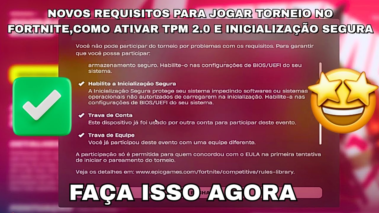 Como Habilitar Inicialização Segura e TPM 2.0 no Fortnite - (Requisitos ...