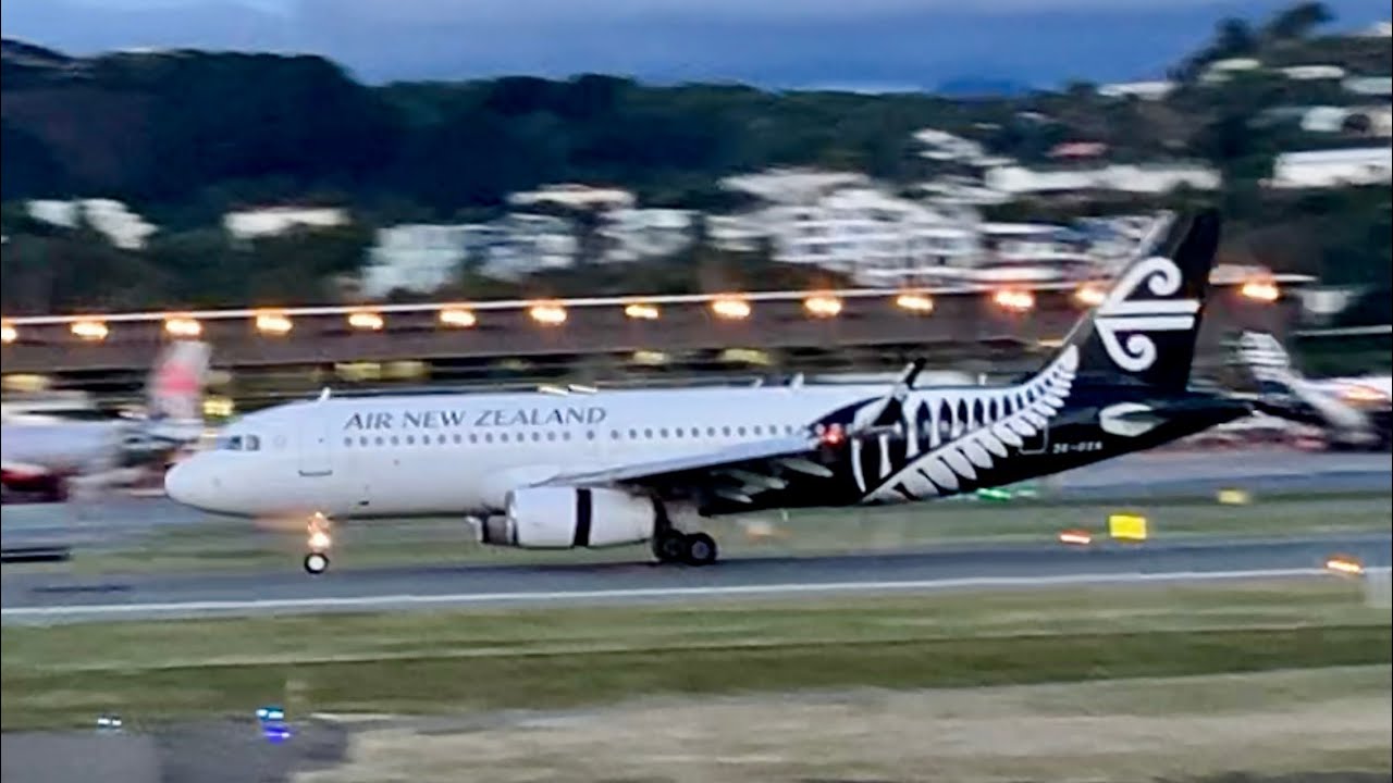Air New Zealand A320 landing at Wellington Airport - YouTube