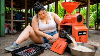 Genius Girl Repairs an Abandoned Rice Milling Machine Left Rusting for Years