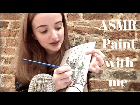 ASMR painting !! With whispering, brushing and tapping !! (whispered binaural )