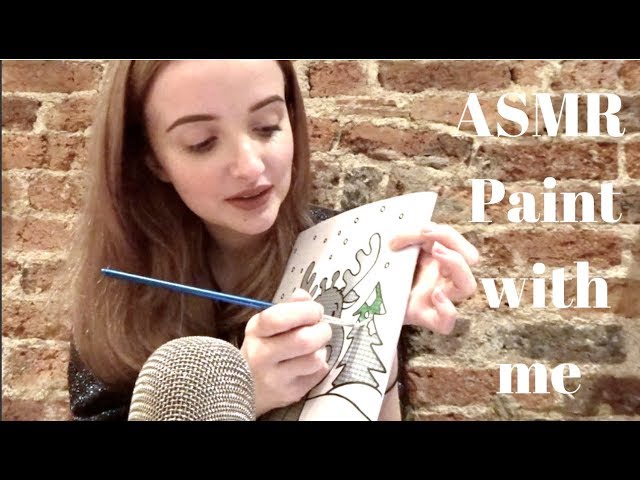 ASMR painting !! With whispering, brushing and tapping !! (whispered binaural )