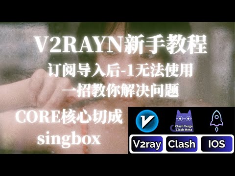 【每日更新高质量免费节点】V2RAYN新手教程，免费的节点导入后，延迟测试全是-1，不要担心，一招教你切换core核心成singbox，从此免费节点爽到起飞，4K视频秒开不卡顿 #科学上网