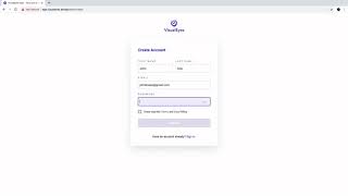 Create my VisualEyes' account