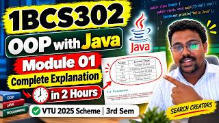 1BCS302 OOP with Java 🔥 Module-01 COMPLETE in 2 Hours! | ONE SHOT | VTU 2025 Scheme