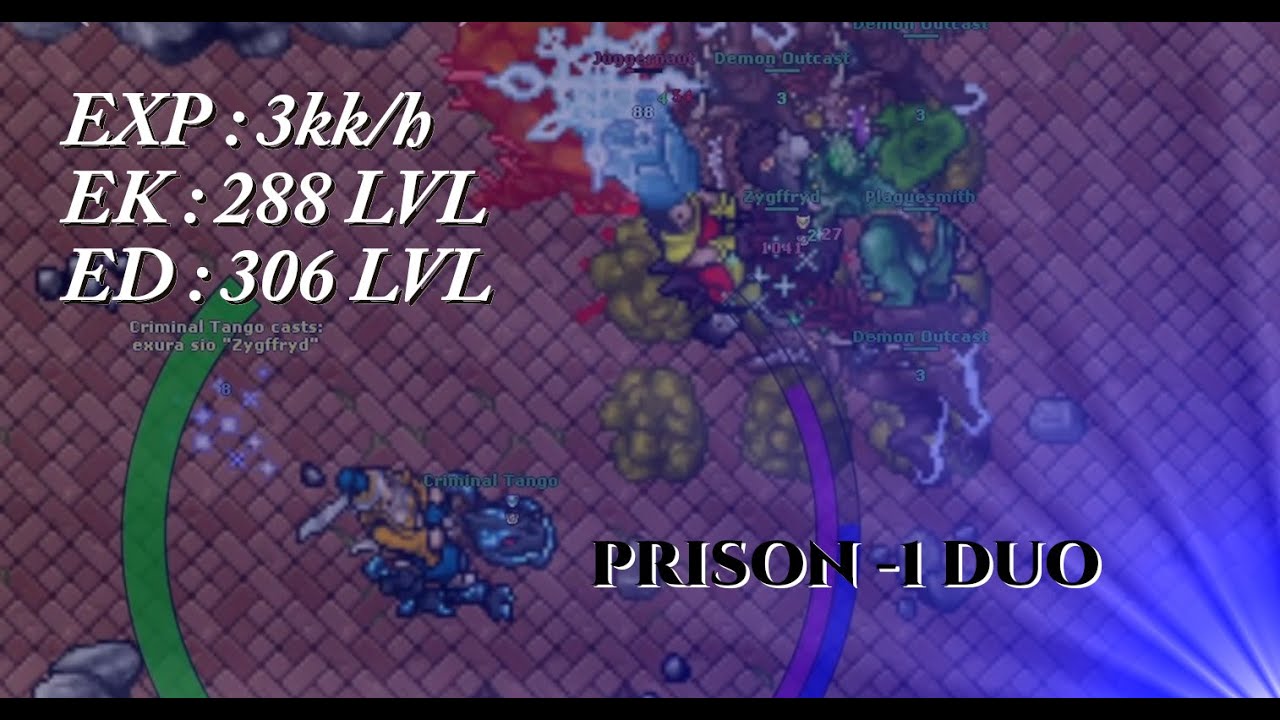 TIBIA Prison 1 ED EK DuoHunt ED 306 & EK 288 3kk/h YouTube