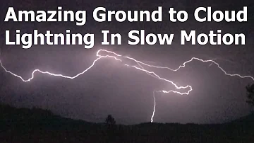 Rare Lightning Travelling from Ground To Clouds In Slow Motion