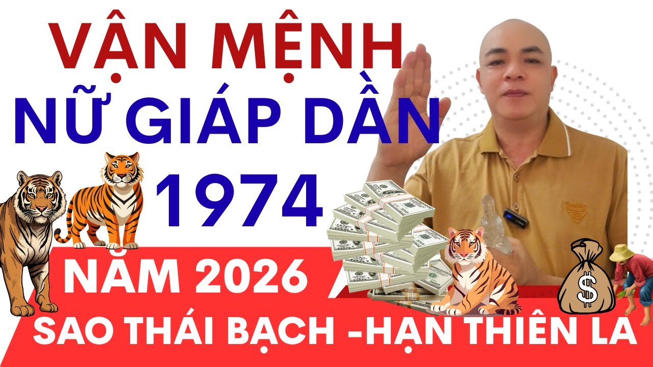 VẬN MỆNH 🌹👉NỮ GIÁP DẦN 1974 NĂM 2026 I SAO THÁI BẠCH -HẠN THIÊN LA🔴👉 SẼ RA SAO?