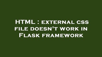 HTML : external css file doesn