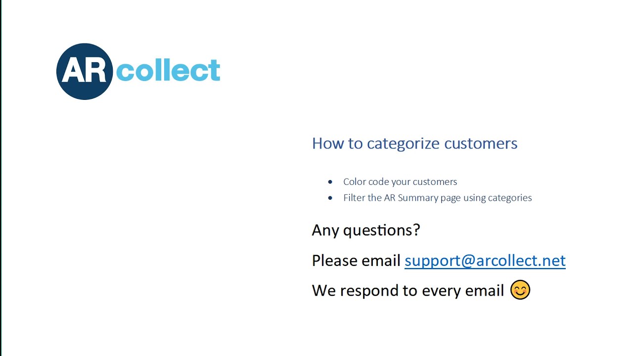 Categorize customers and color code them with AR Collect for QuickBooks