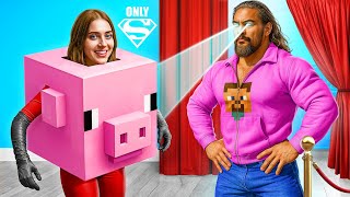 Minecraft in Real Life! Fake Superheroes vs. Real Superheroes! Who Will Win?