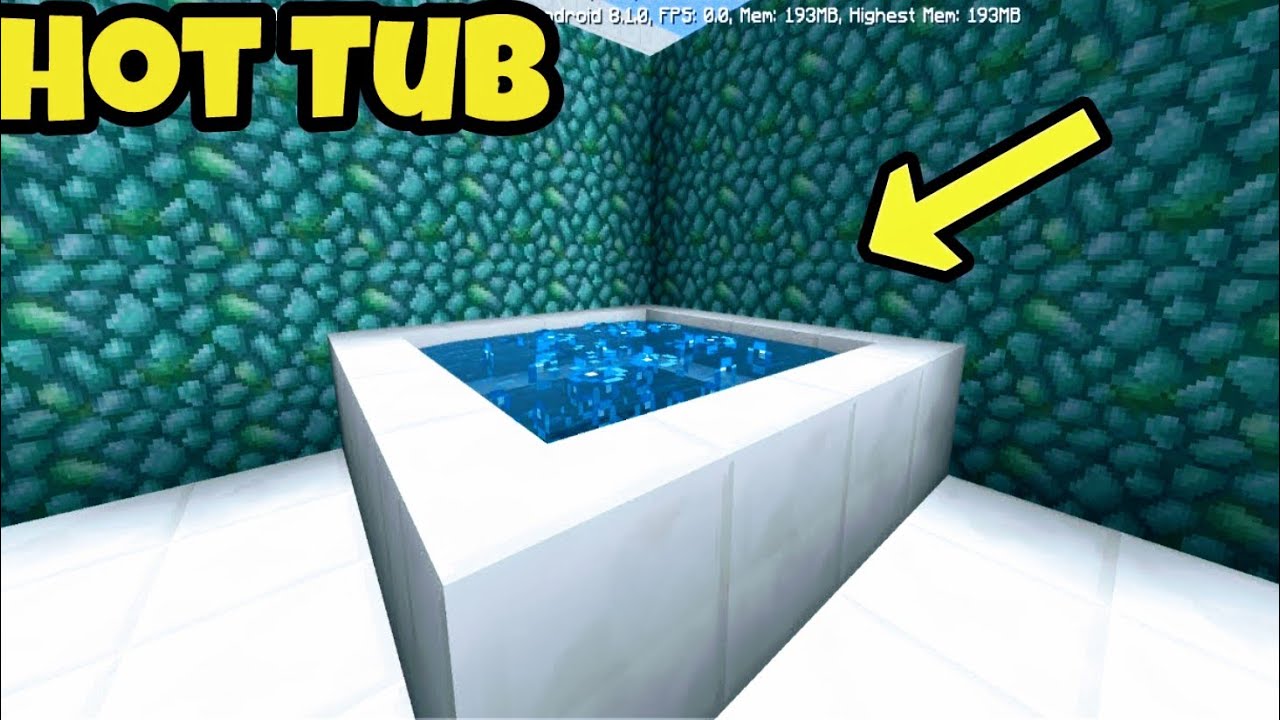 How to make a Working Hot Tub in MCPE[Minecraft Pocket Edition] YouTube