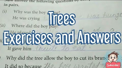 Trees || Exercises and answers || Class-3 || Vandana Ma