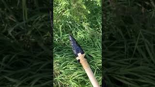 Obsidian spear ￼ #flintknapping #survival