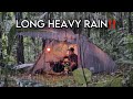Struggle in long heavy rainsolo camping heavy rain with umbrella tent