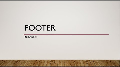 Footer in React js