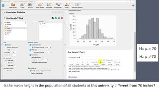JASP, Single Sample Mean t Test