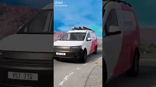 Police car racing Bollard Chain Crush – BeamNG.drive#cartoon #carbollard#car#police