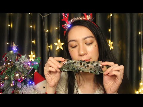 ASMR Cozy Christmas Triggers & Rambling (Tapping, Mic Scratching, Slime + Bloopers)