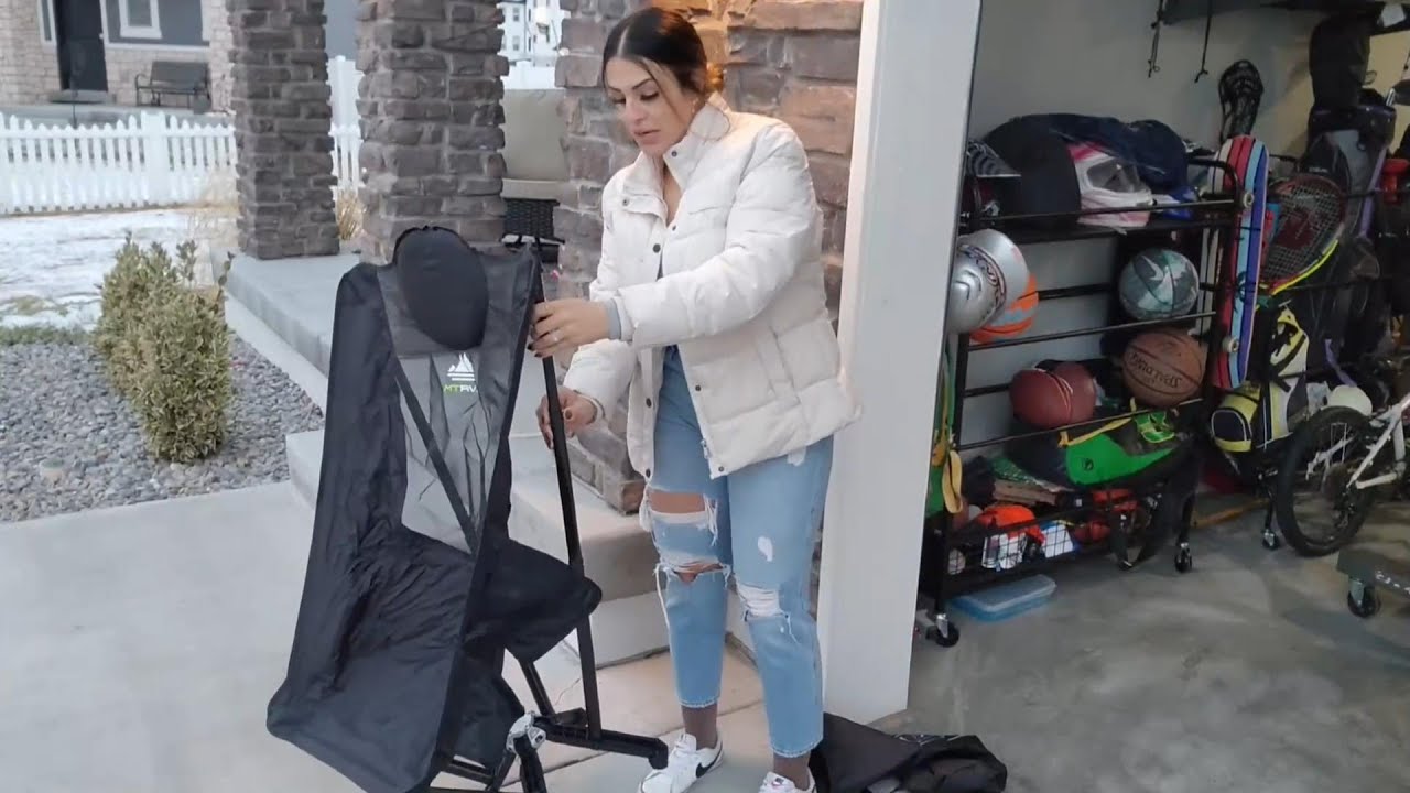 Кемпинговое и бытовое кресло MTRVR с высокой спинкой: выдерживает нагрузку до 200 кг, обеспечивае...