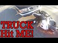 Motorcycle Accident Dressed as Iron Man HIT by Truck!!