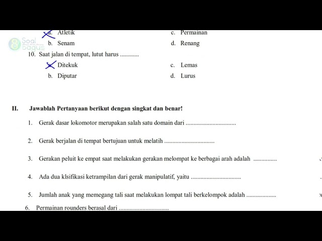 Soal Ujian Akhir Materi Atletik