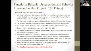 Video Reviewing FBA, BIP, & Video Presentation   Summer Semester   SPOL635