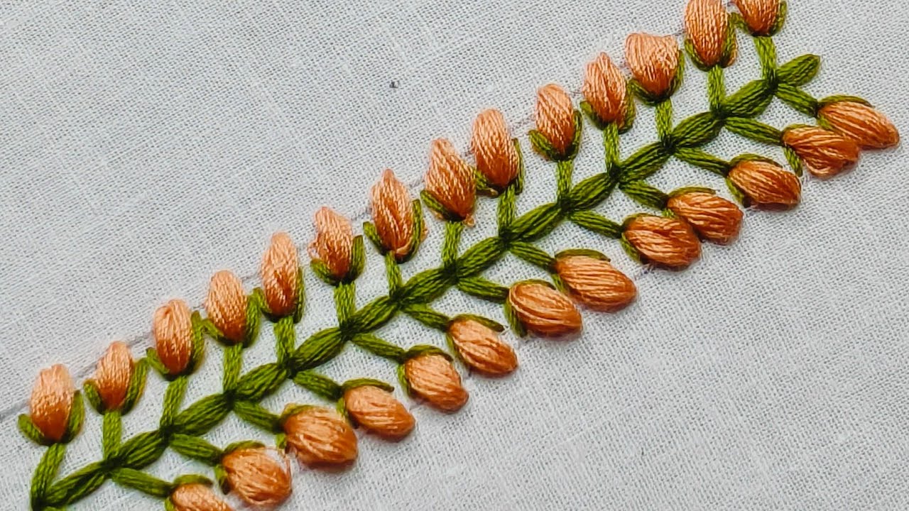 Very Easy & Simple Borderline Embroidery Stitches| Borderline ...