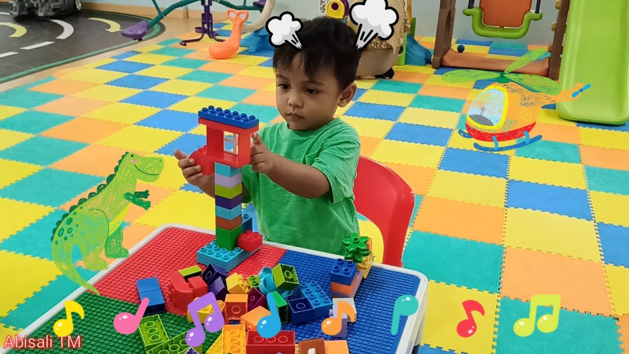 Abisali bermain  balok  susun warna mainan edukasi mengasah 
