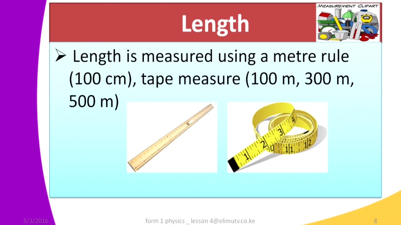 Form1 Physics Lesson4 Measurement 1 Definition Of Length Area And