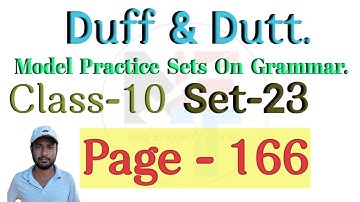 Model Practice Sets On Grammar Solved. | Duff & Dutt 2024 Model Grammar Set 23 Solution.@NipakNag