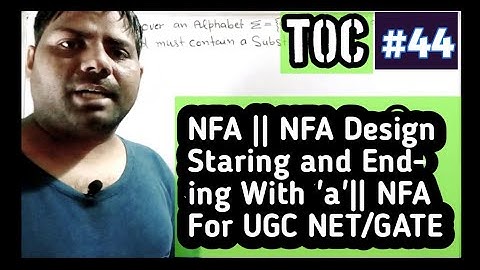 TOC||44|| HINDI || NFA Design Starting and Ending With 