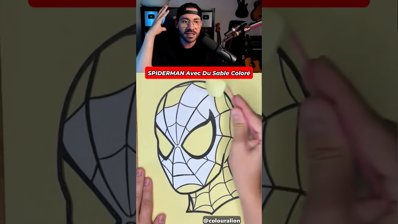 Spider-Man avec du sable coloré