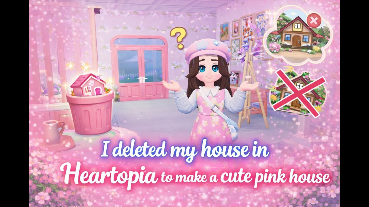 I deleted my house in Heartopia to make a cute pink house | Part 1