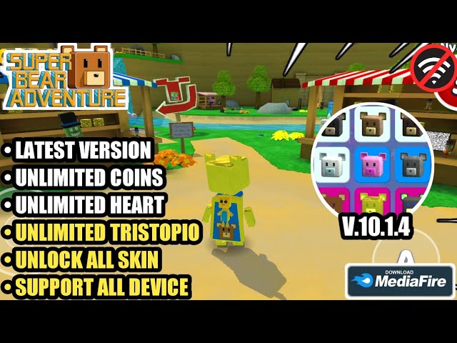 UPDATE !! Super Bear Adventure Mod Apk Versi 10.1.4 Terbaru 2023 - Unlimited  Money & No Password 