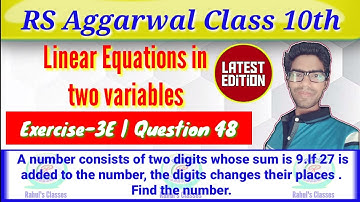 Exercise 3E Question 48 RS Aggarwal Class 10 Maths Linear Equations in two Variables
