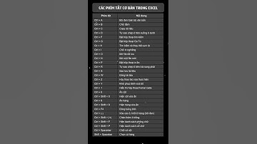 Phím tắt hay sử dụng với Ctrl trên Excel