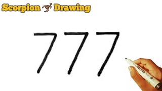 Learn Scorpion 🦂 Drawing from 777 number easy l Learn to draw a scorpion
