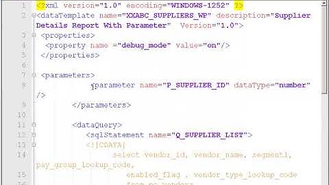 XML Publisher Report With Parameter