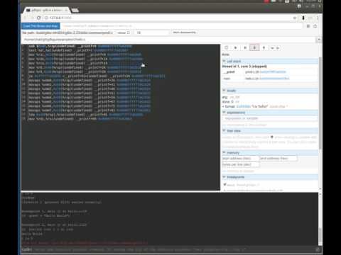 gdbgui demonstration - browser based gdb frontend