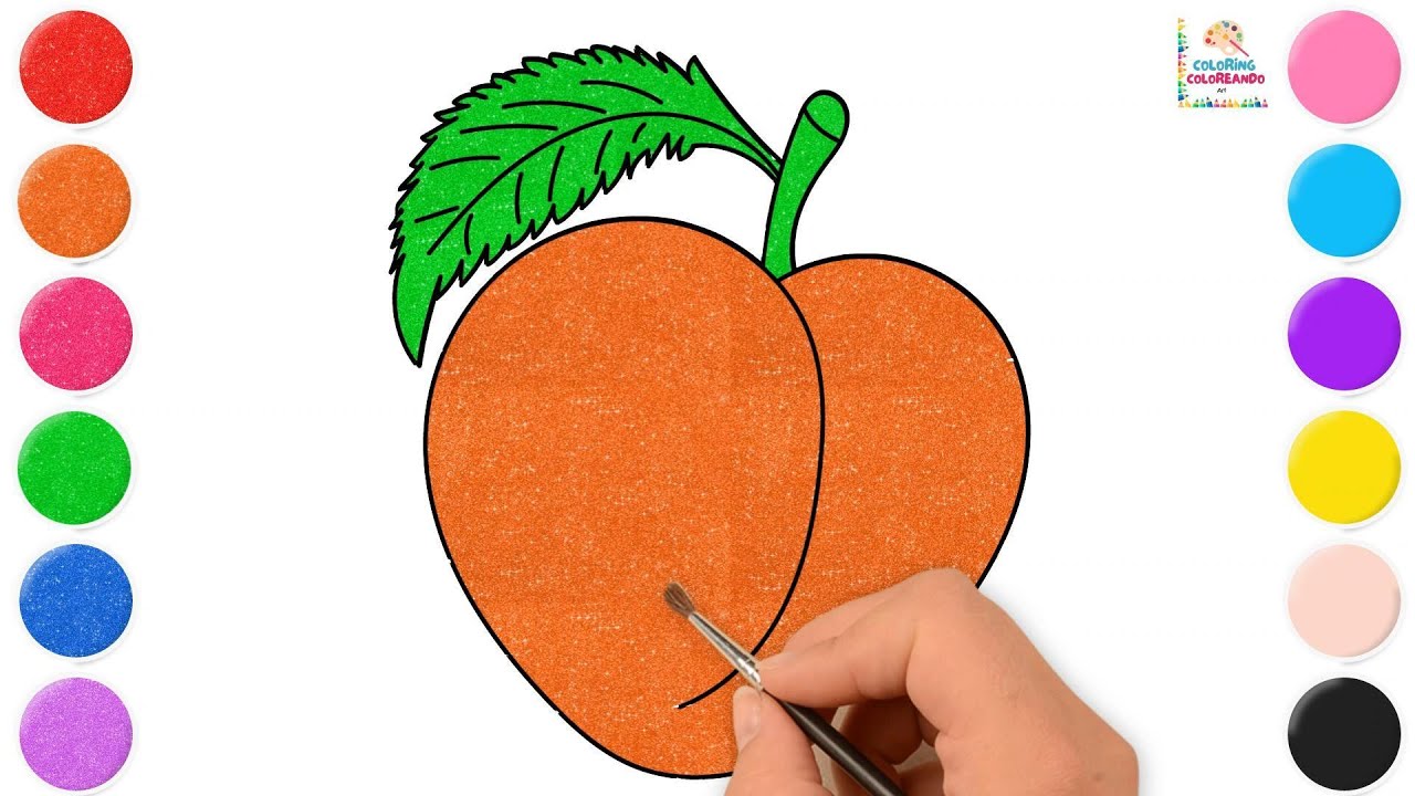 Draw with me a peach, let's learn the colors and some fun facts | Coloring for Kids | Child art |