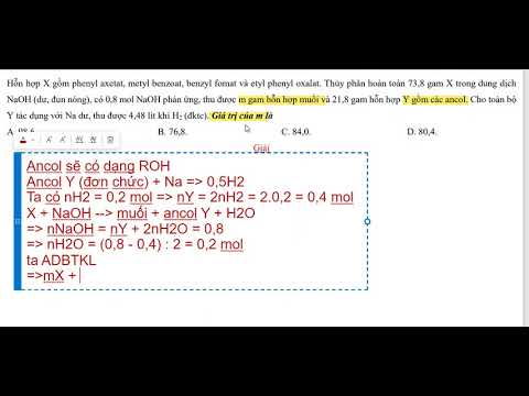 Video Hỗn hợp X gồm phenyl axetat, metyl benzoat, benzyl... - youtube