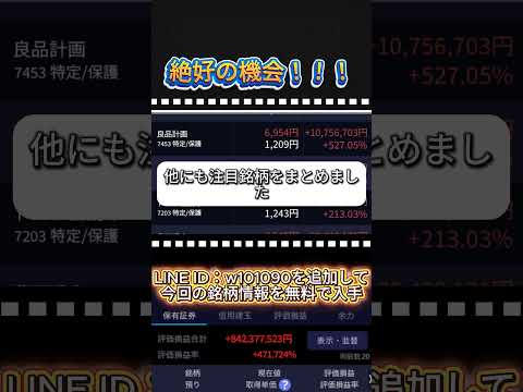 他にも注目銘柄をまとめました。現在株価：220円→目標株価：9,880円#株 #株式投資 #株式 #日本株