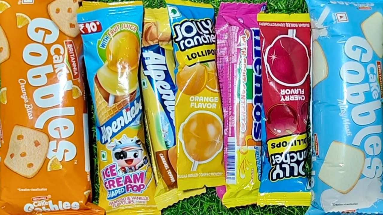 Satisfying video ASMR lollipops candy and Giant gummy candy cutting video ASMR opening candy video