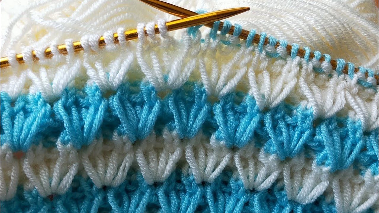 İKİ RENKLİ ŞAHANE ÖRGÜ MODELİ ✅ Güzel 2 şiş 2021 kolay örgü modelİ