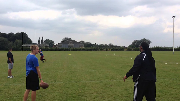 Cecil Martin passing drills with the Peterborough ...