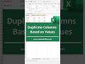 Duplicate Columns Based on Values in Excel #excel #kutools
